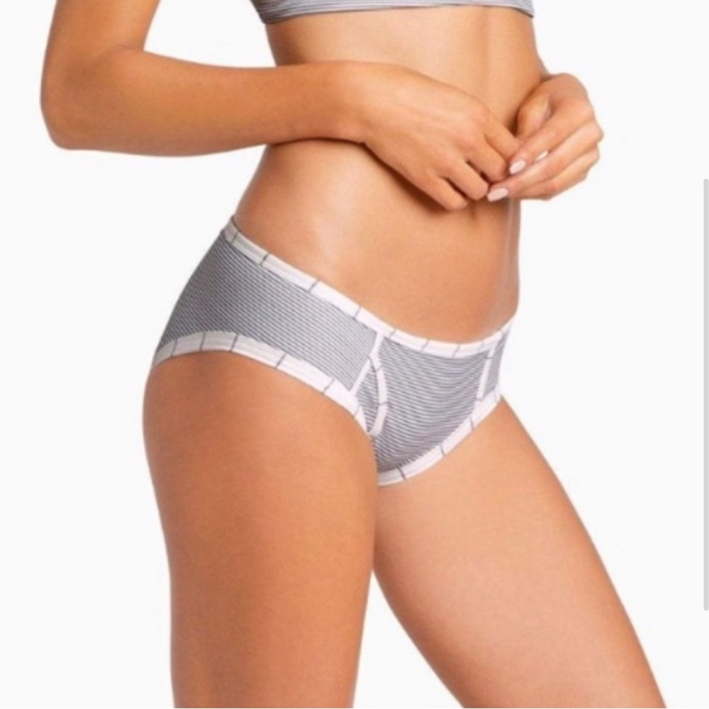 Boys + Arrows Knowles Bikini Bottom in Seer-Suckered